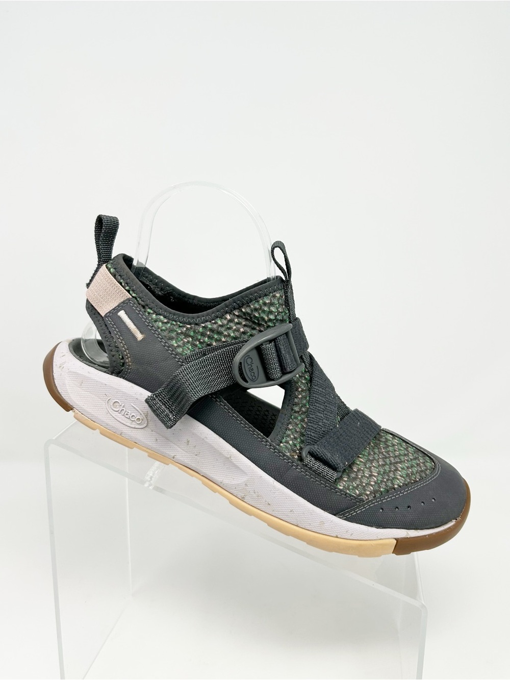 Chaco Odyssey Womens Sport Hiking Sandals Gray Green Adjustable Straps Size 8